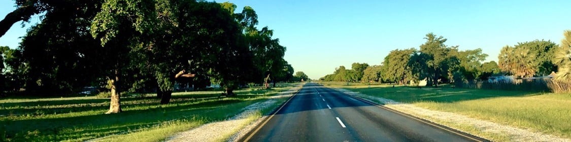 Route entre la namibie et le botswana