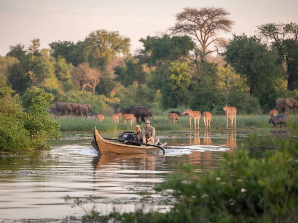 Balise Title : safari en mokoro : voyage au cœur du delta de l’Okavango au Botswana Article : ### Safari en mokoro sur le delta de l’Okavango au Botswana : découvrir la nature en pirogue traditionnelle L’Afrique australe regorge de trésors naturels à explorer, et parmi eux, le delta de l’Okavango au Botswana figure comme l’un des plus impressionnants. Ce véritable labyrinthe d’eau et de végétation est un paradis pour la faune sauvage et une destination incontournable pour les amoureux de nature et d’aventure. #### Une expérience unique en pirogue traditionnelle Partir en safari en mokoro, la pirogue traditionnelle des locaux, est une manière authentique et paisible d’explorer le delta. Propulsé par un guide à l’aide d’une perche, vous glisserez silencieusement sur les eaux claires du fleuve, permettant une observation rapprochée des éléphants, antilopes, hippos et oiseaux qui peuplent cette région exceptionnelle. #### Pourquoi choisir un safari en mokoro ? Contrairement aux safaris plus classiques en 4x4, le mokoro offre une immersion totale au cœur de la nature. Le silence de la pirogue vous permet d'approcher la faune sans la perturber et de profiter pleinement du spectacle sauvage qui s'offre à vous. De plus, c'est une aventure qui allie découverte, contemplation et sensations inoubliables. #### Organiser votre safari au Botswana Si vous souhaitez vivre cette expérience magique et explorer les autres merveilles du pays, notre agence Hors Pistes vous accompagne dans l’organisation de votre [safari au Botswana](https://www.horspistes-afrique-australe.com/botswana/). Nous proposons des circuits sur mesure et des voyages adaptés à vos envies, toujours avec une approche authentique et respectueuse de l’environnement. Laissez-vous tenter par une découverte unique du delta de l’Okavango et embarquez pour une aventure hors du commun en plein cœur de la nature africaine !